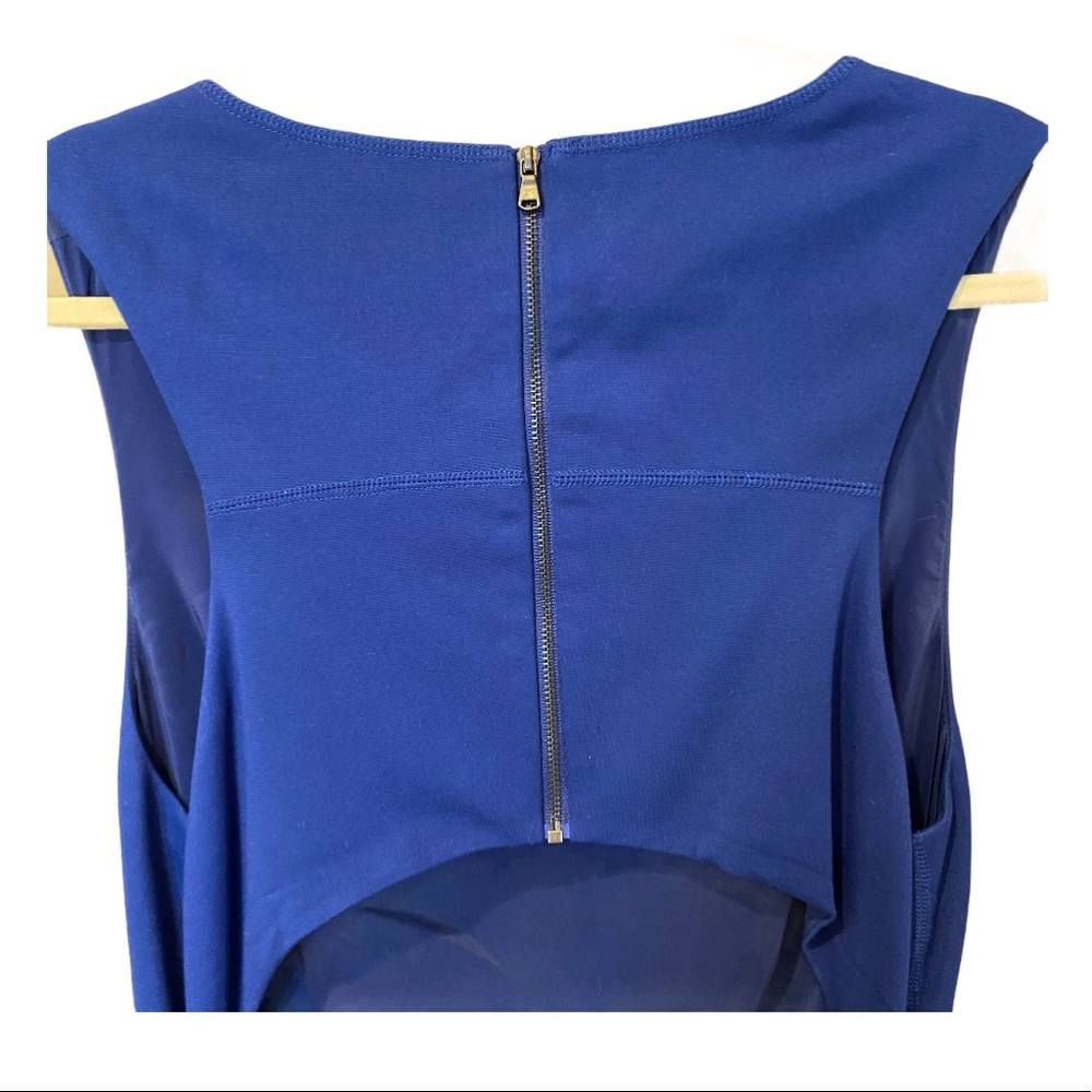 Trina Turk Delphine Cutout Back Ponte Knit Blue Fit and Flare Dress (14) - Picture 8 of 13